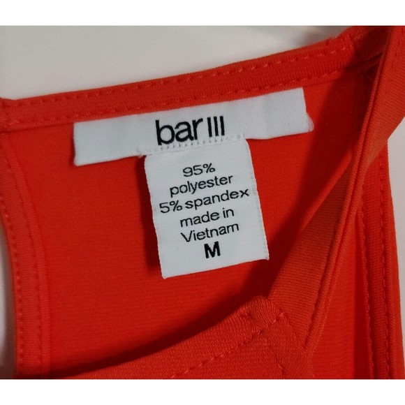 BAR III Womens Orange Sleeveless Optic Orange Halter Trapeze Dress Size Medium - Picture 6 of 6